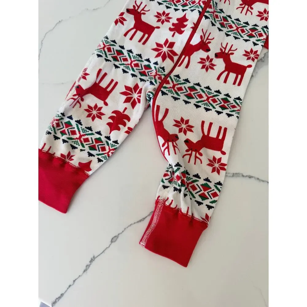 Hanna Andersson Christmas 'Oh Deer' Organic Cotton Baby Sleeper 75